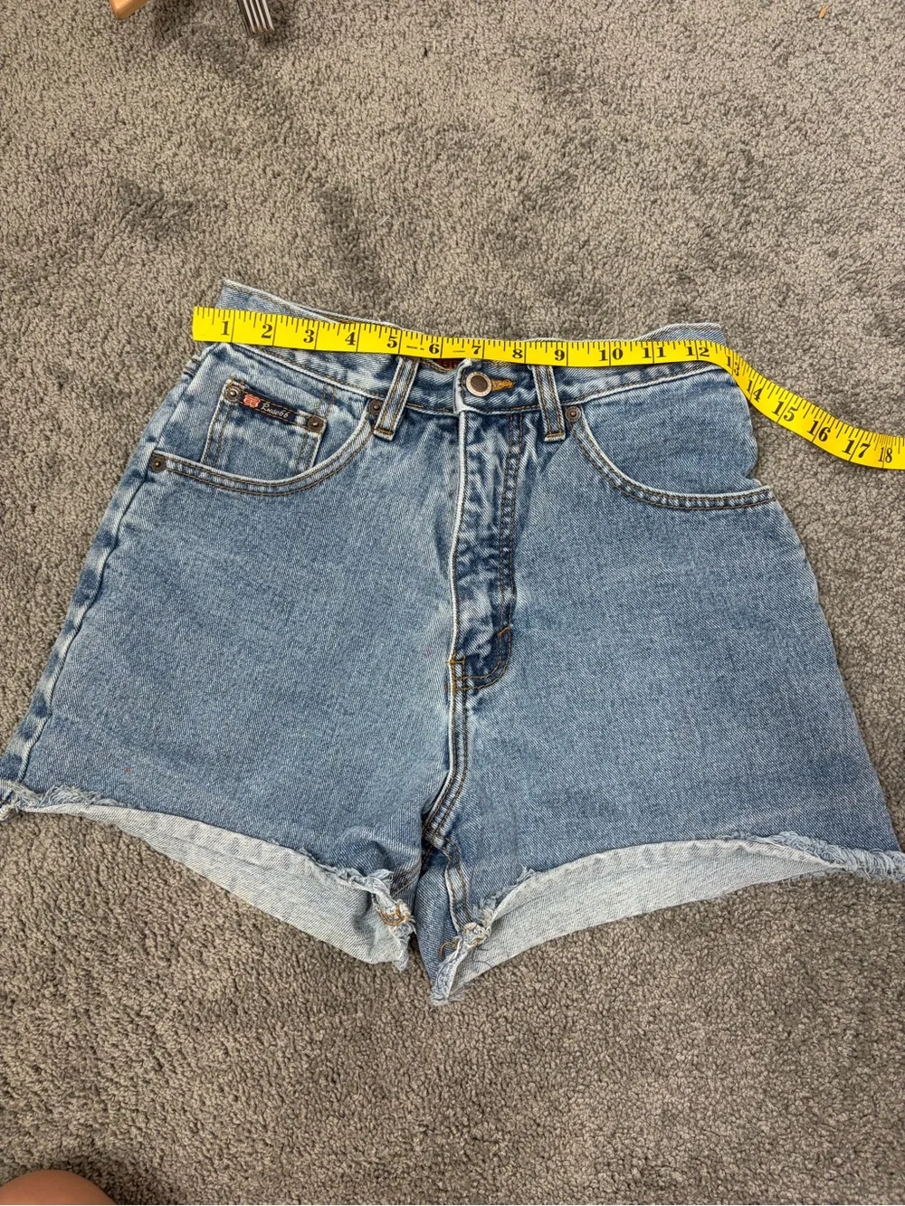 Vintage Route 66 Denim High-Rise Blue Women's Shorts western boho